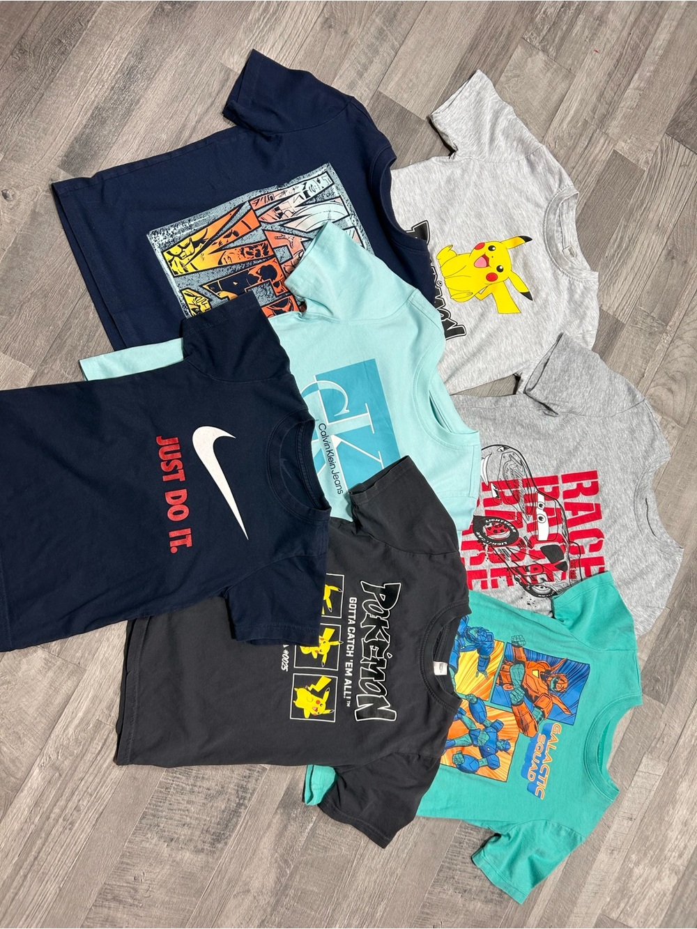 Boys Graphic Print Short Sleeve Tee Top Bundle 6/7